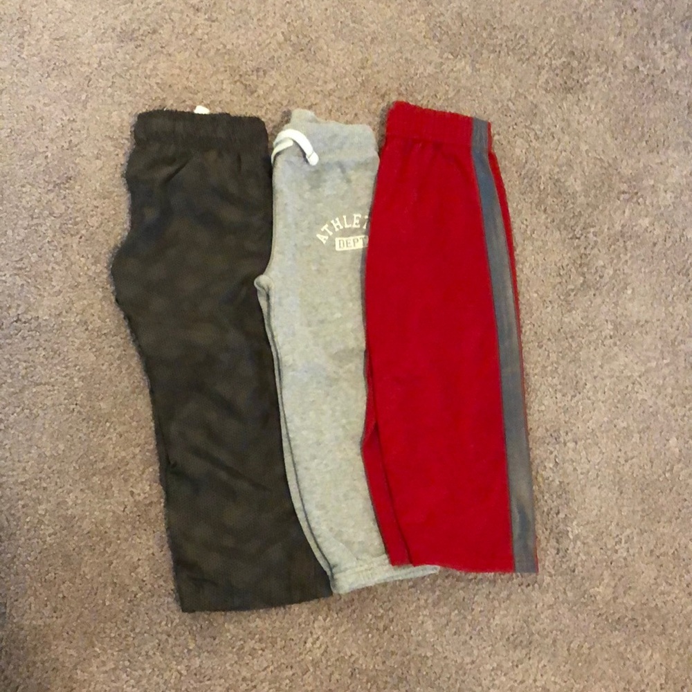 3 pairs of lounge/wind pants toddler 2T boys.